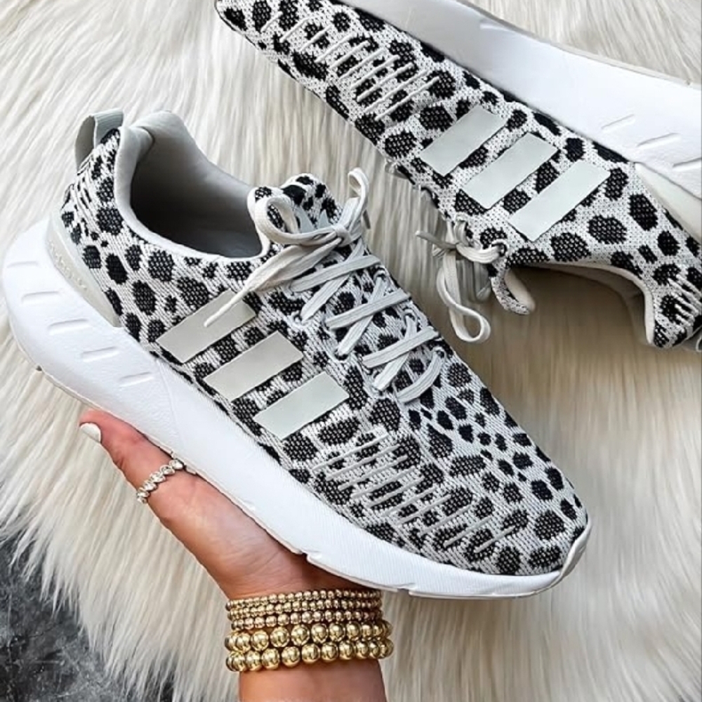 Adidas Women's Black and White Leopard Swift Run 22